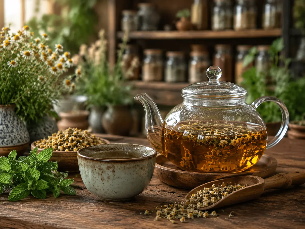 آمادهسازی واقعی دمنوش گیاهی طبیعی